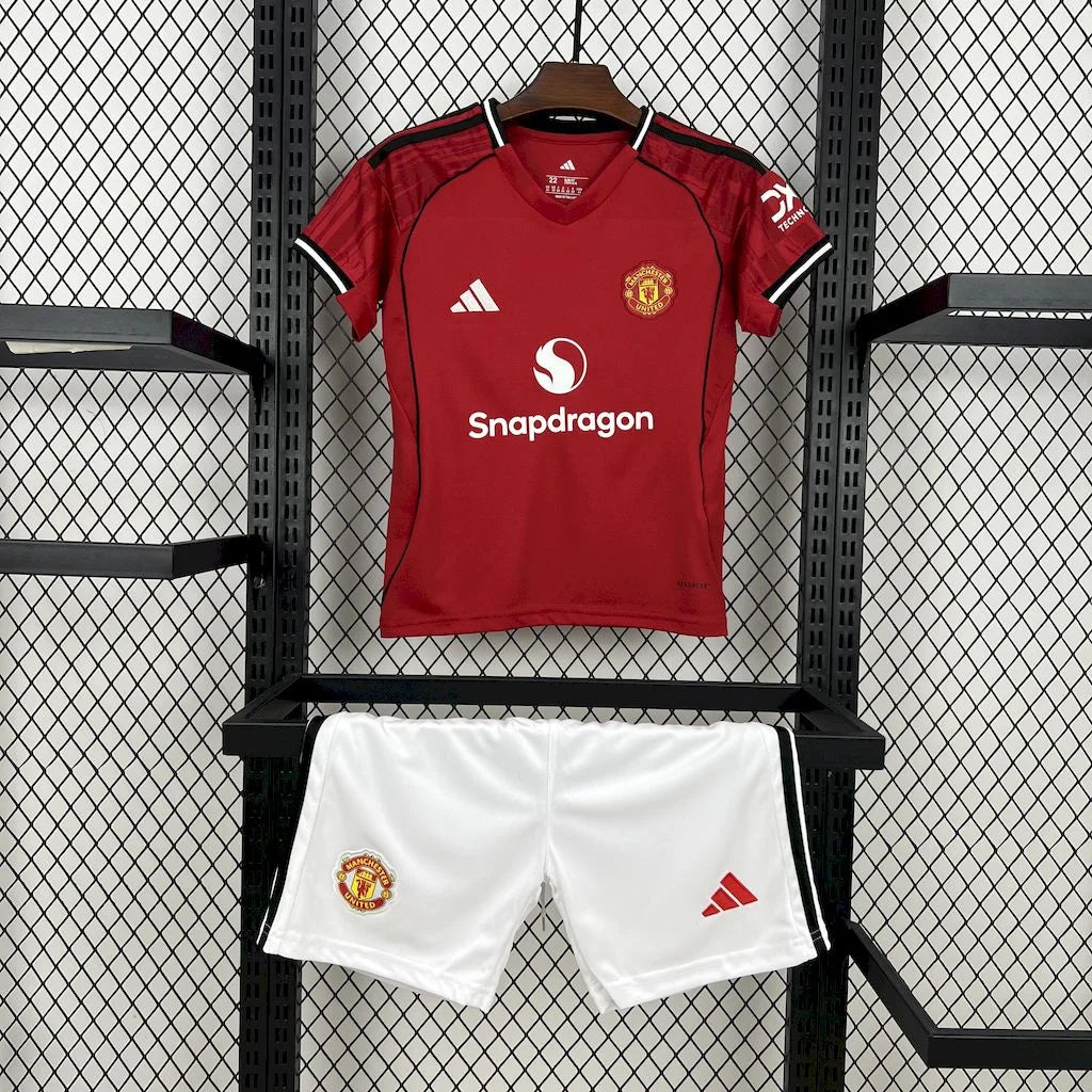 Kit Locale Manchester United 2025/2026 Taglia Bambino