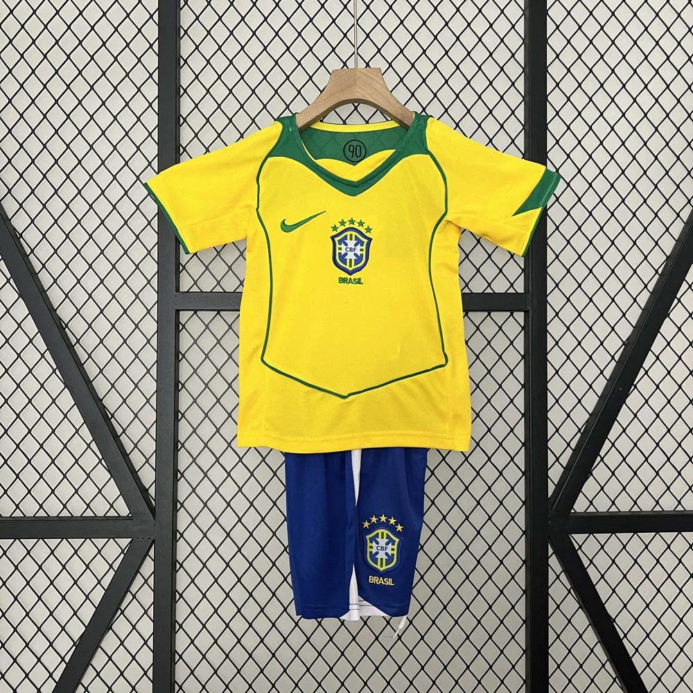 2004 Kit retrò Brasile Casa Taglia Bambino