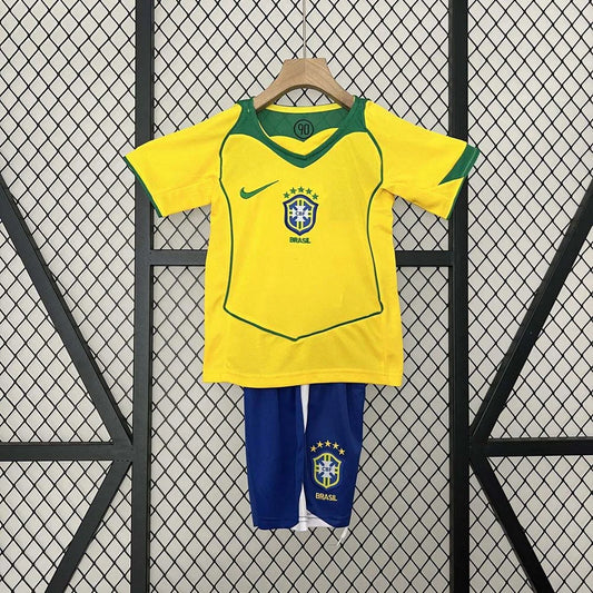 2004 Kit retrò Brasile Casa Taglia Bambino