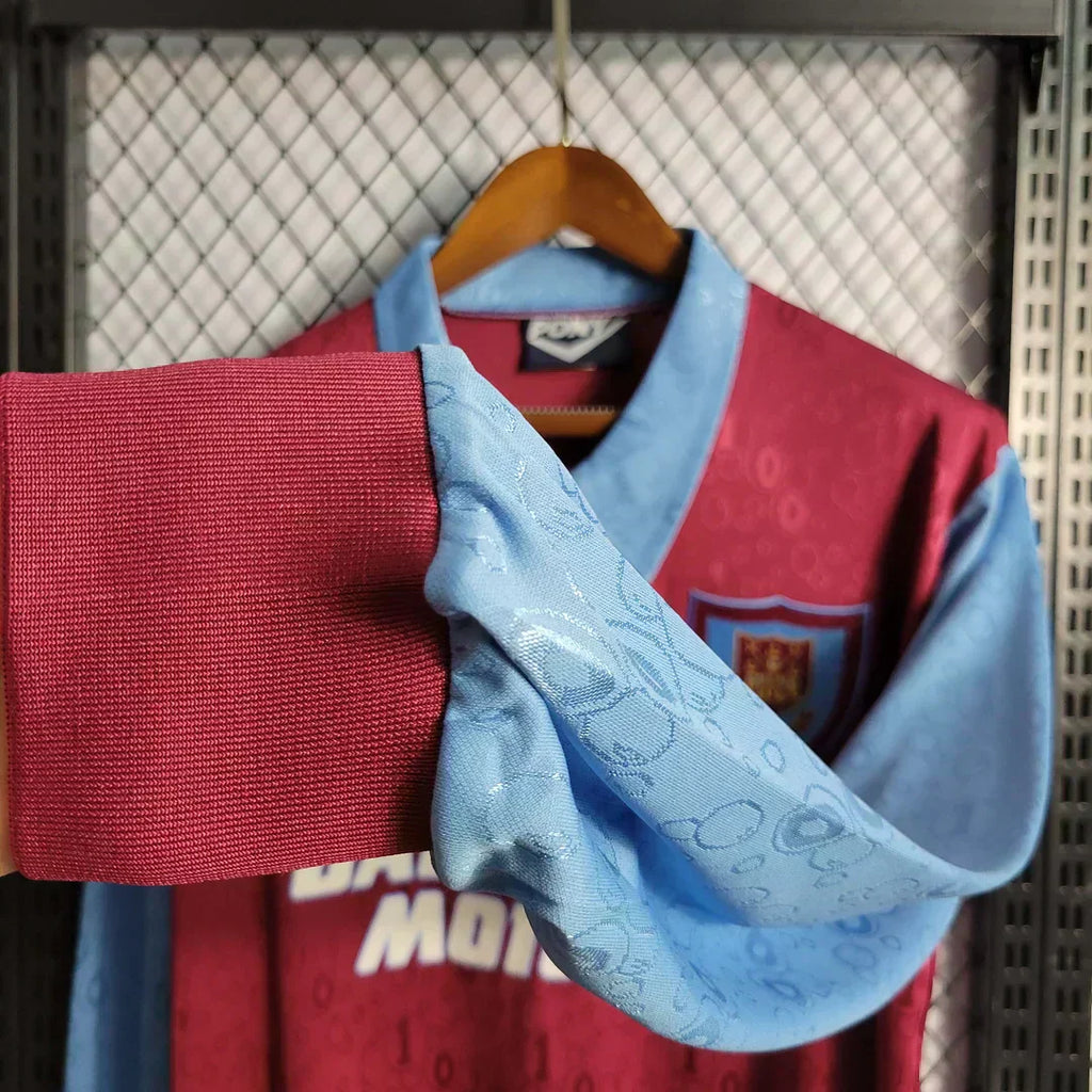1995-1997 Retro West Ham United Maglia Home Maniche Lunghe