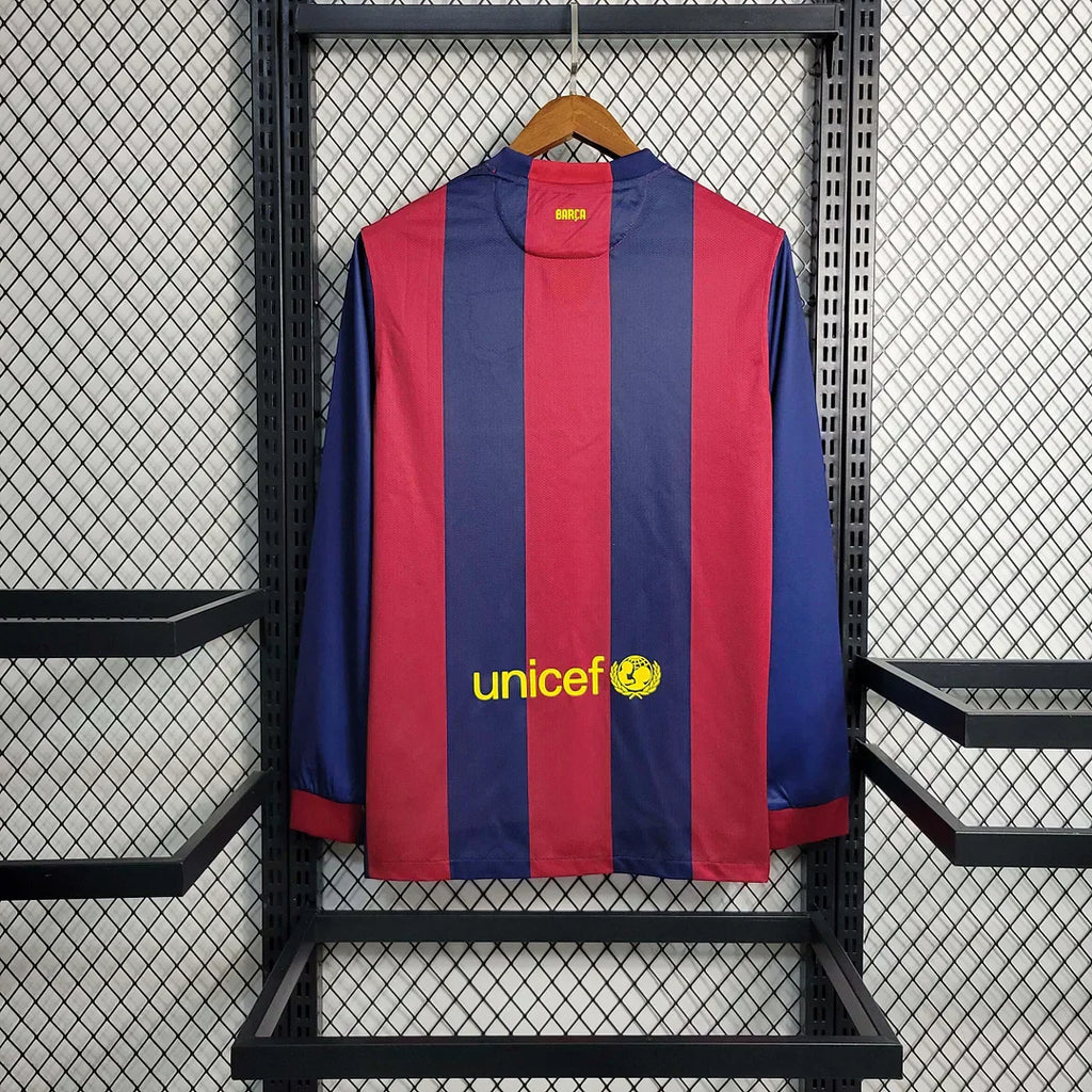 2014-2015 Retro Barcellona Maglia Casa Maniche Lunghe