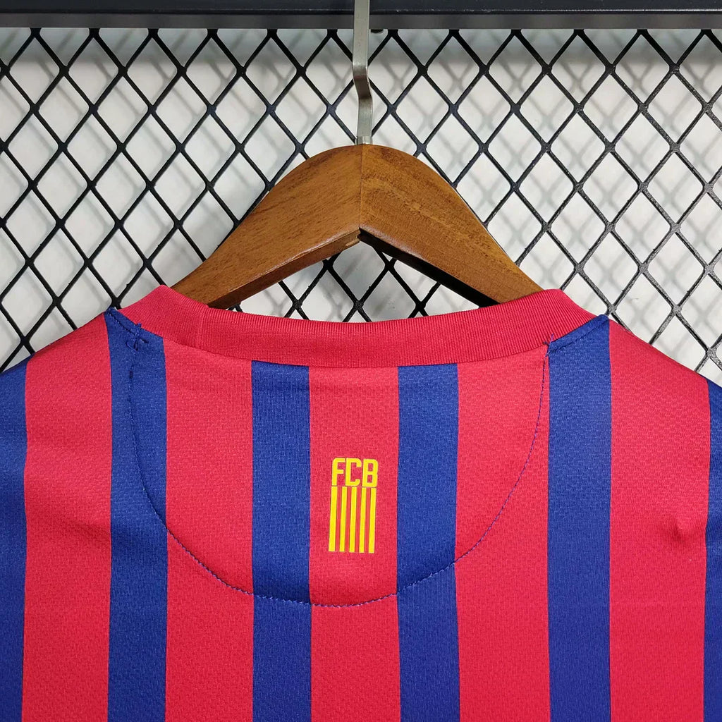 2011-2012 Barcellona Retro Maglia Casa Manica Lunga