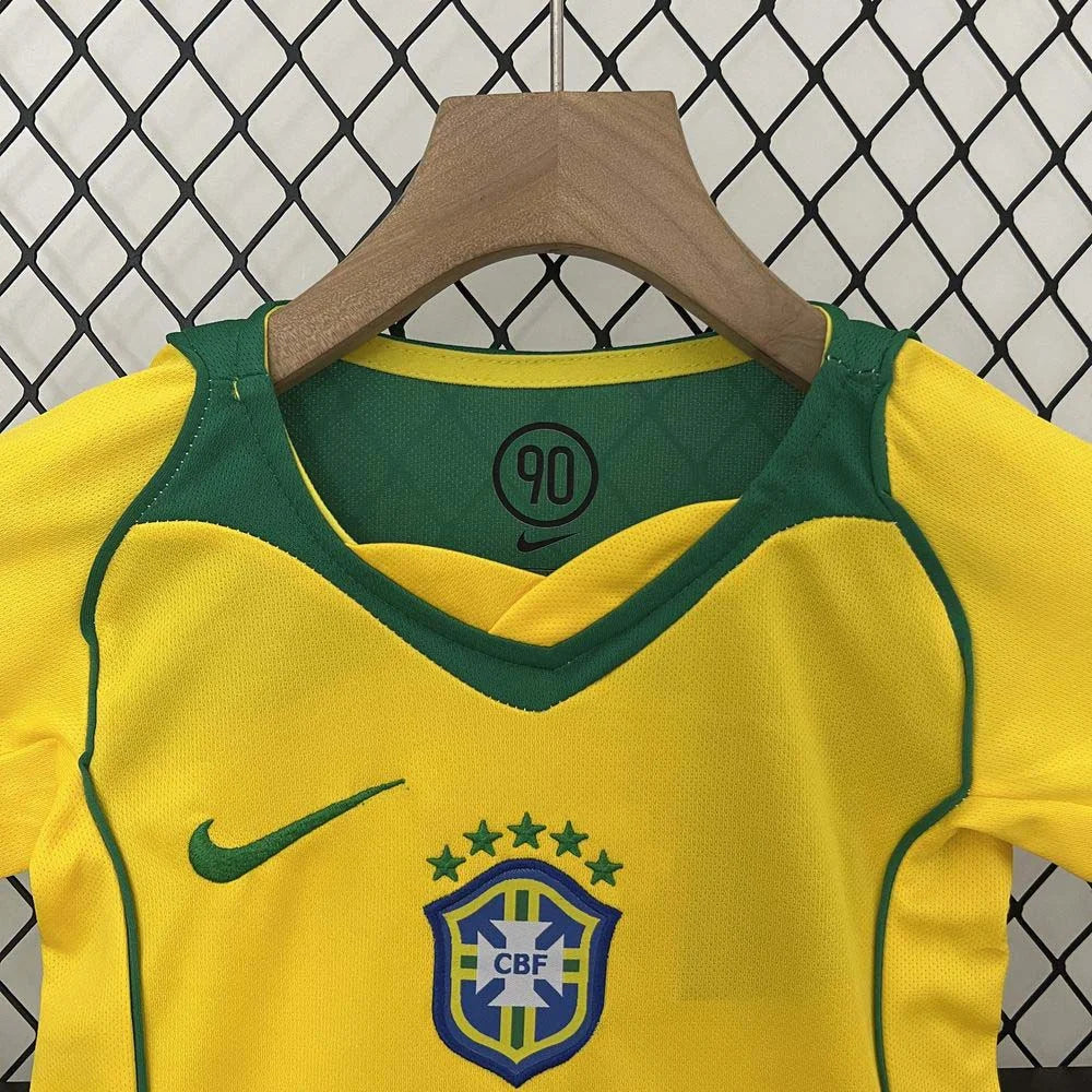 2004 Kit retrò Brasile Casa Taglia Bambino