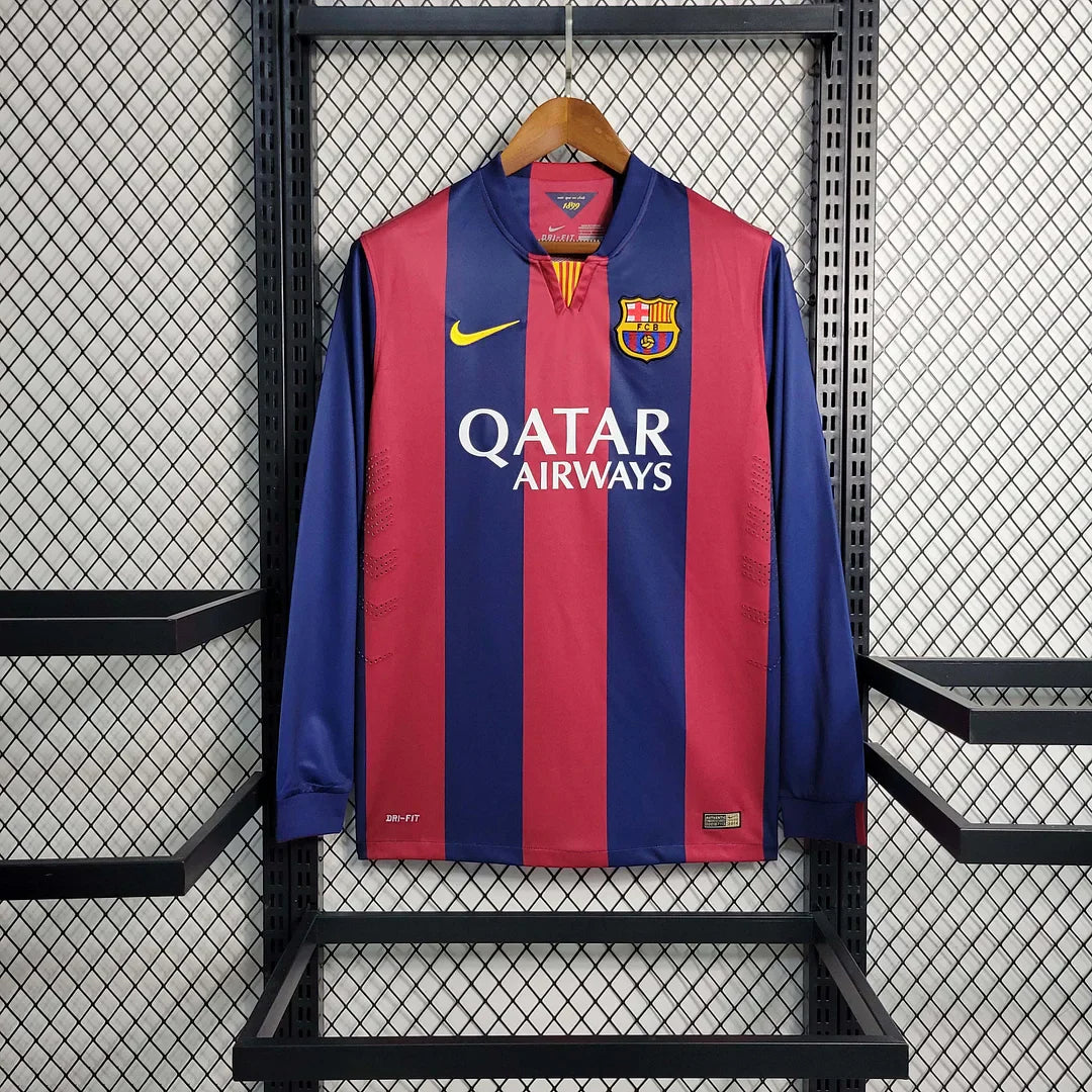 2014-2015 Retro Barcellona Maglia Casa Maniche Lunghe
