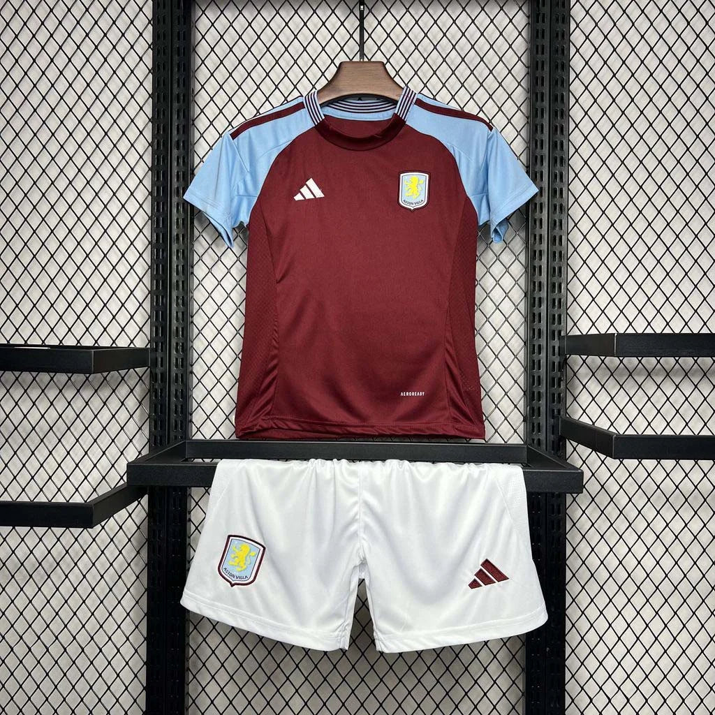 Kit casa Aston Villa 2024-2025 Taglia Bambino