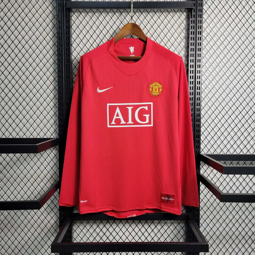 Manchester United Retro Kit Casa Manica Lunga 2007-2008