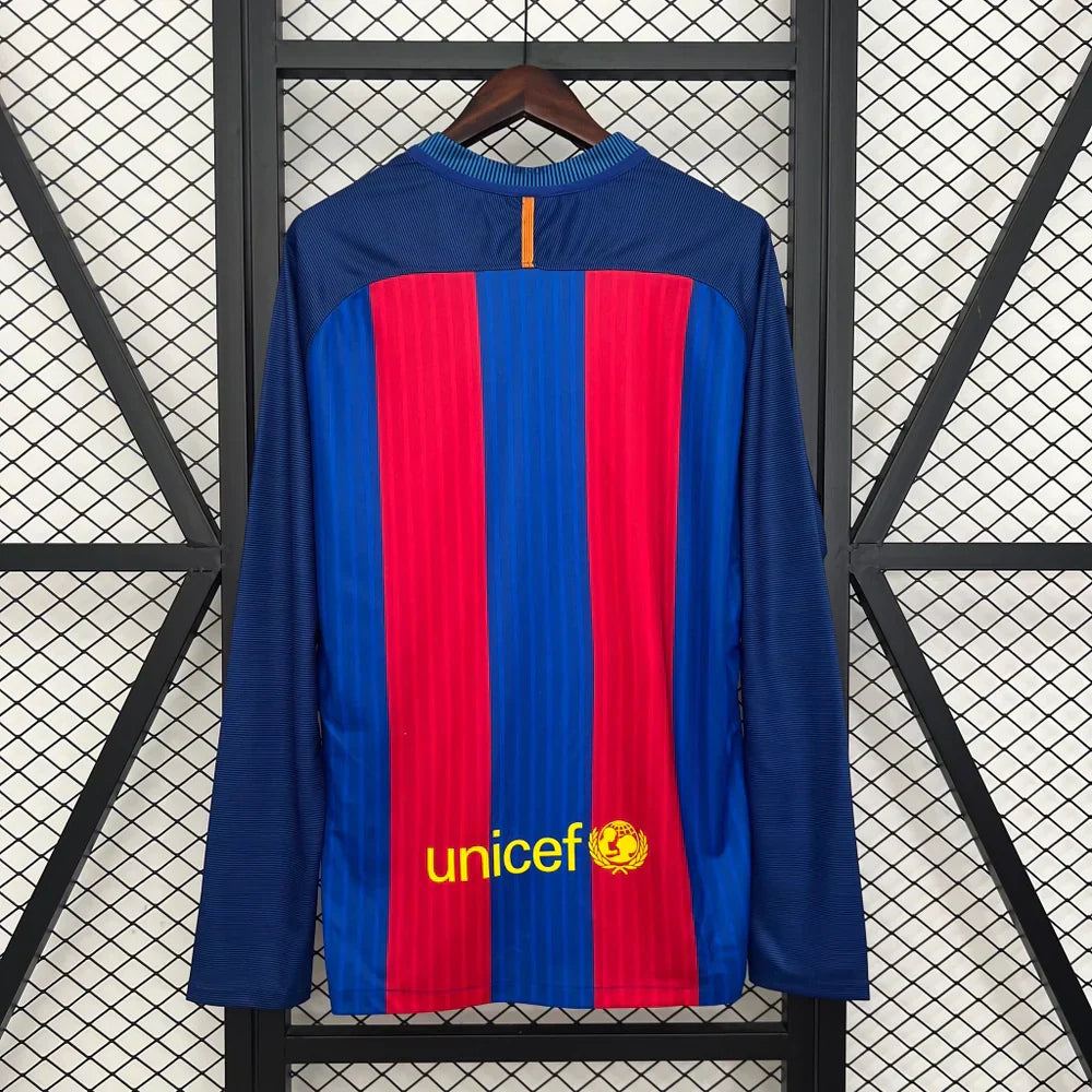 2016/2017 Barcellona Home Retrò Manica Lunga