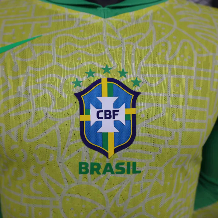 Brasile 2024/2025 Maglia Home Manica Lunga