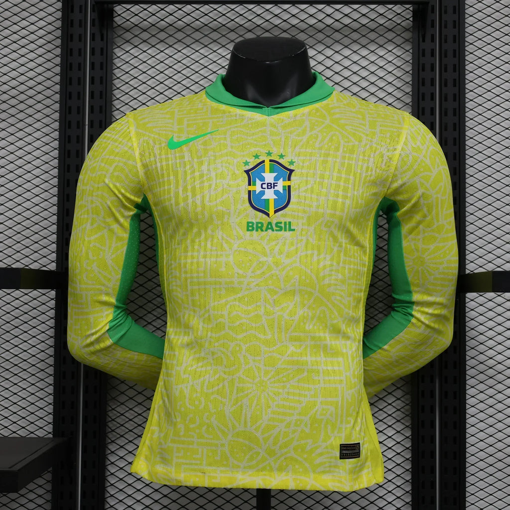 Brasile 2024/2025 Maglia Home Manica Lunga