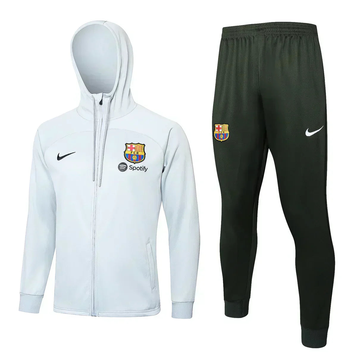 Barcelona White and Dark Green Chándal