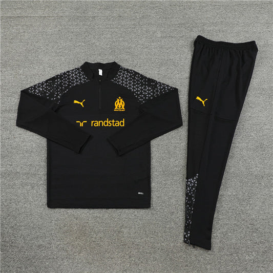 Completo sportivo nero Olympique Marsiglia