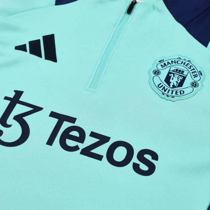 Manchester United Tuta Blu Scuro e Verde Menta
