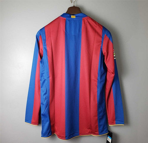 2007-2008 Maglia Retrò Barcellona Home Manica Lunga