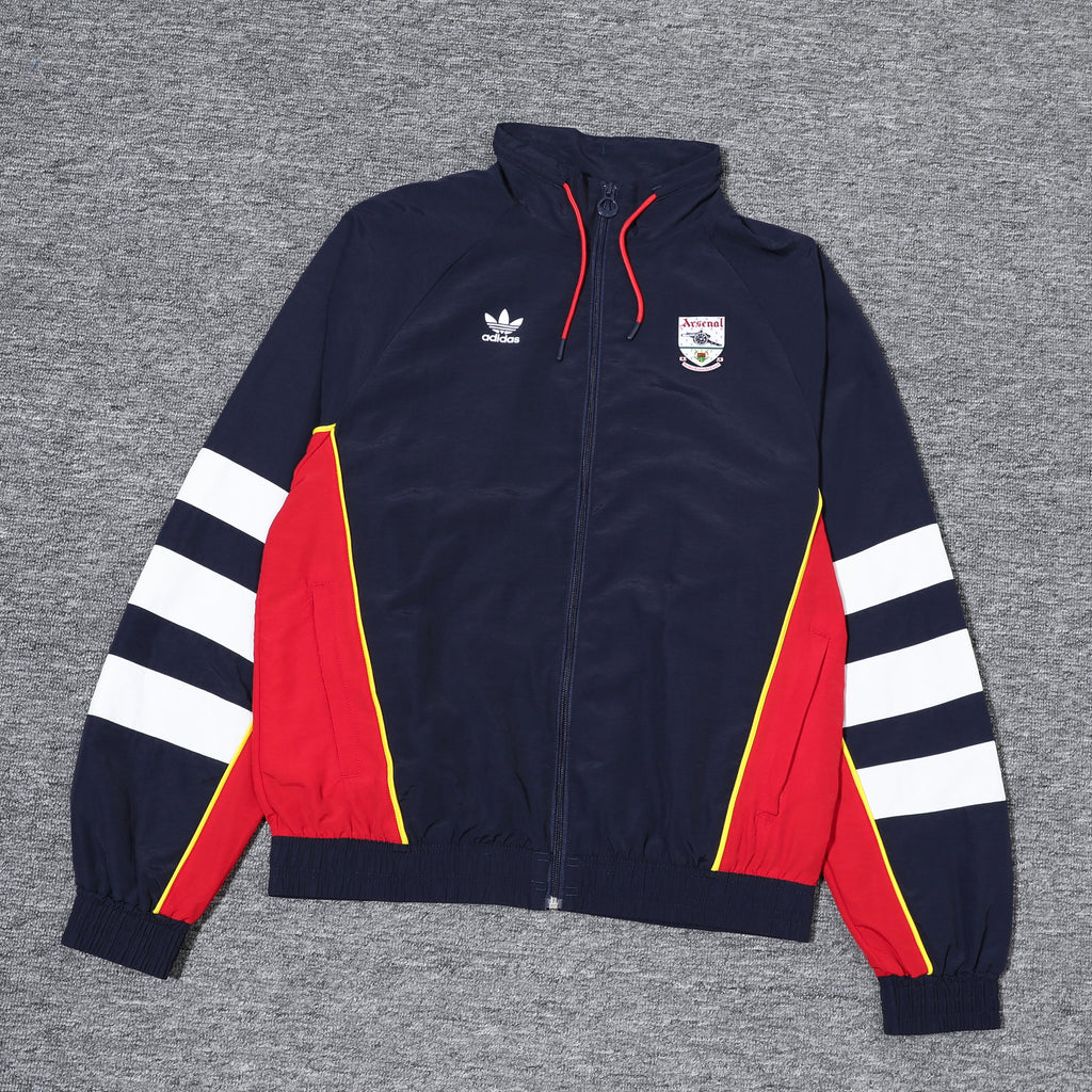 Giacca retrò Arsenal blu scuro e rossa