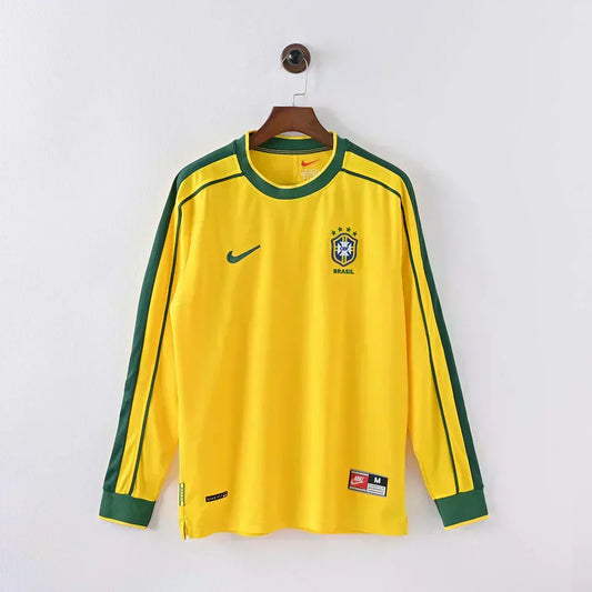 1998 Retro Brasile Maglia Manica Lunga