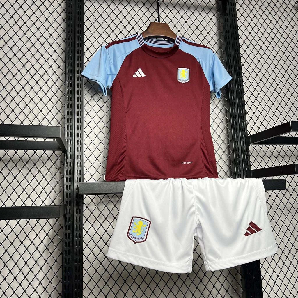 Kit casa Aston Villa 2024-2025 Taglia Bambino