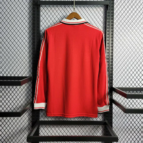 1998/1999 Retro Manchester United Maglia Casa Manica Lunga