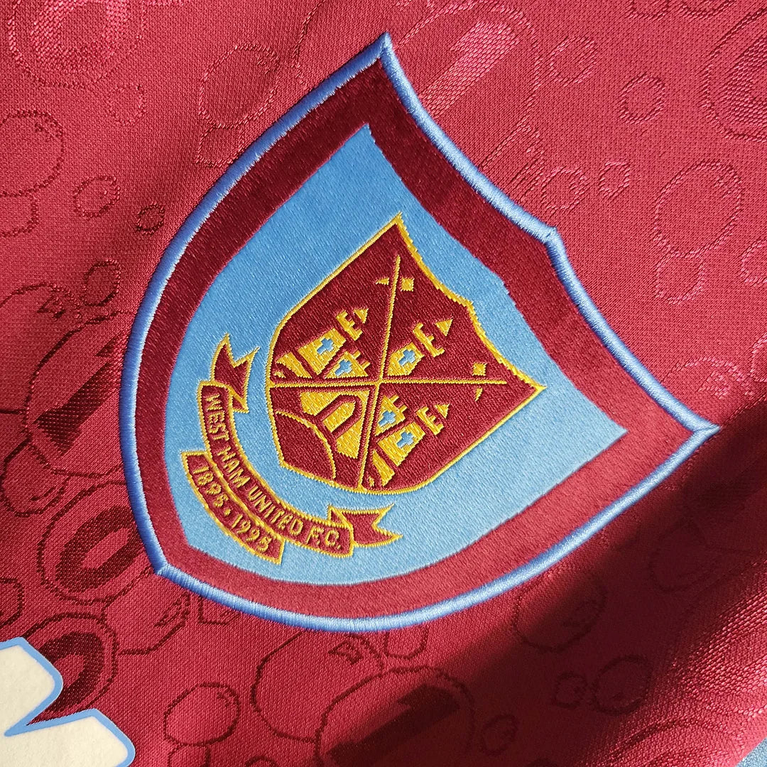 1995-1997 Retro West Ham United Maglia Home Maniche Lunghe