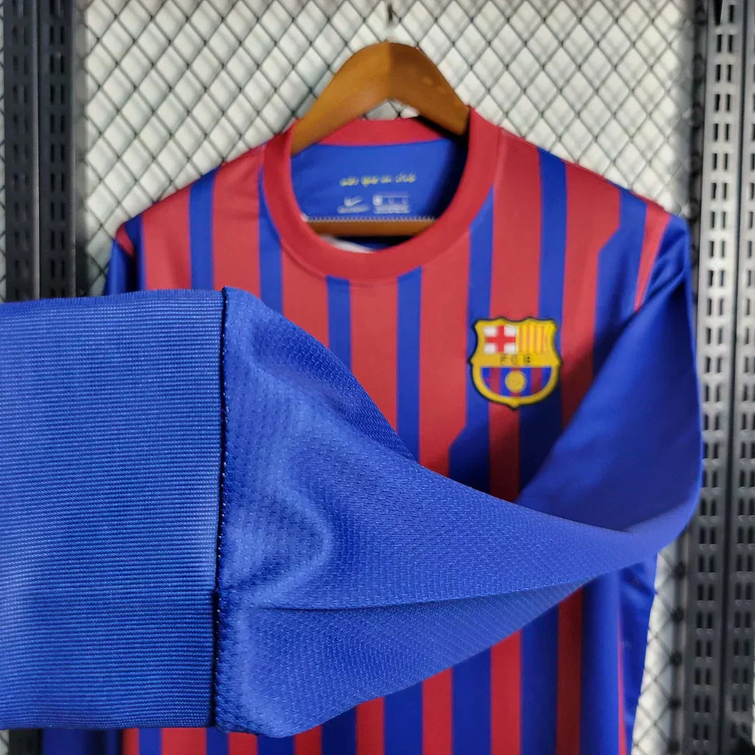 2011-2012 Barcellona Retro Maglia Casa Manica Lunga