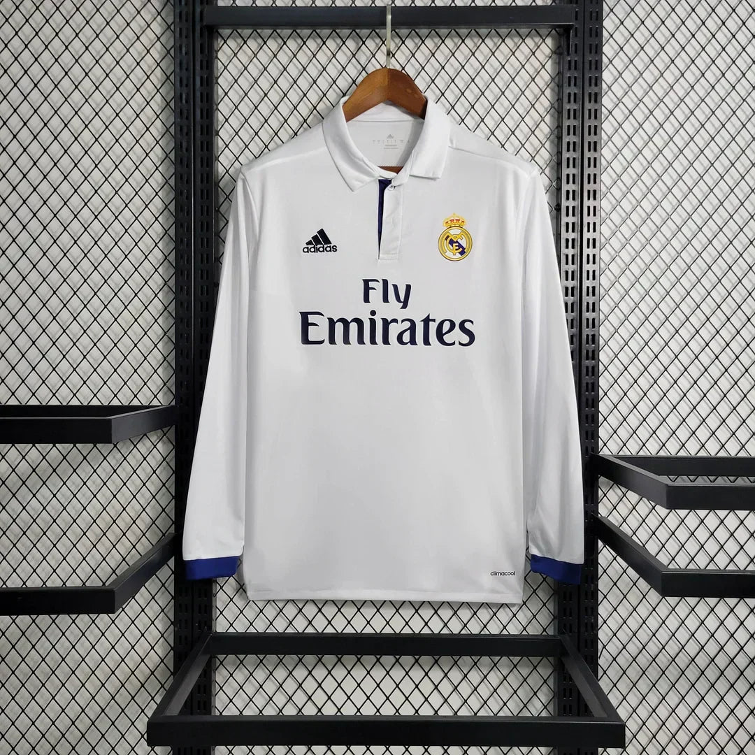 2016/2017 Retro Real Madrid Local Manga Larga