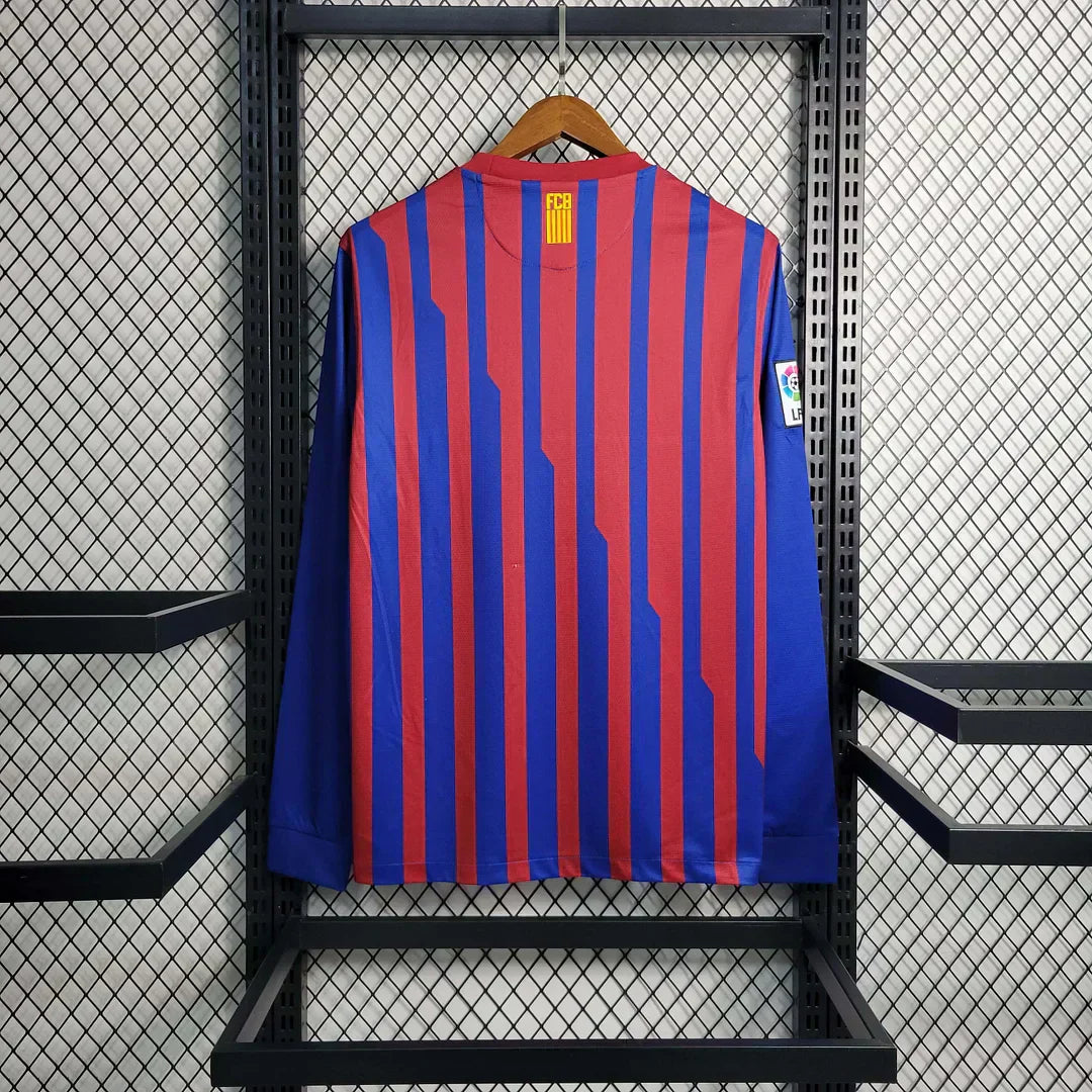 2011-2012 Barcellona Retro Maglia Casa Manica Lunga