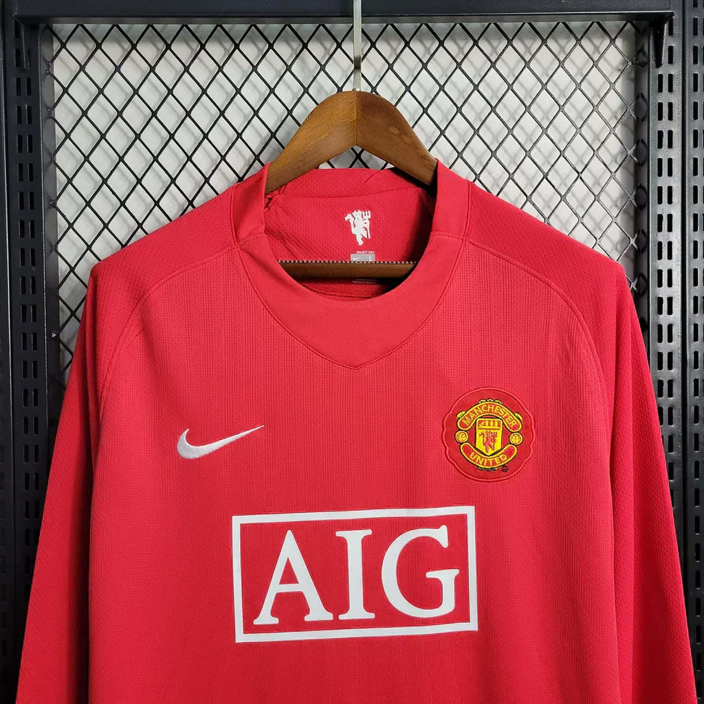 Manchester United Retro Kit Casa Manica Lunga 2007-2008