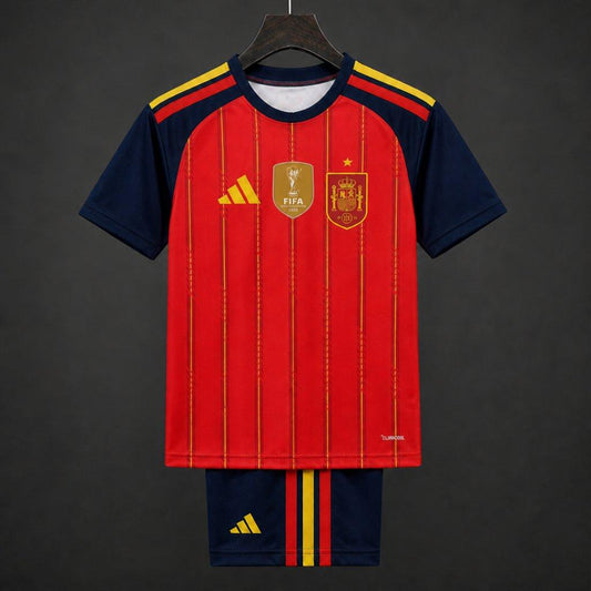 España Local Mundial 2026 DOS ESTRELLAS+ PARCHE CAMPEONES Niño