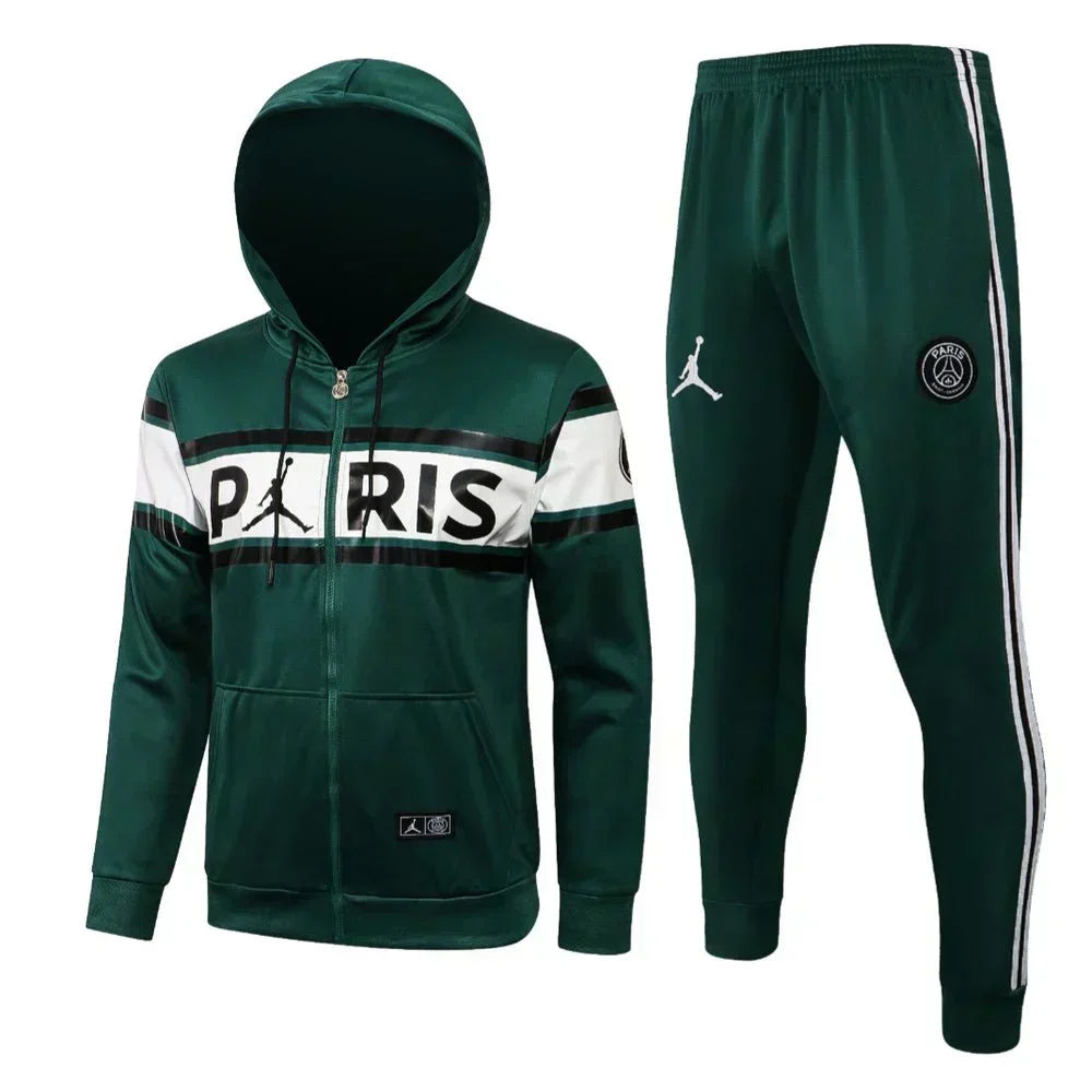 Tuta PSG verde scuro e bianca